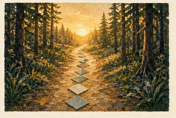 A sunrise path becoming a welcoming community space